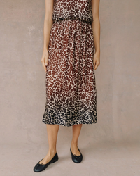 Gathered Skirt - Ombre Leopard Print