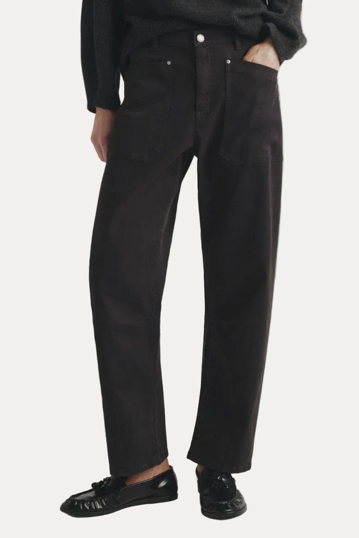 Bilie Easy Barrel Pants - Dark Cinder