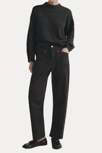 Bilie Easy Barrel Pants - Dark Cinder