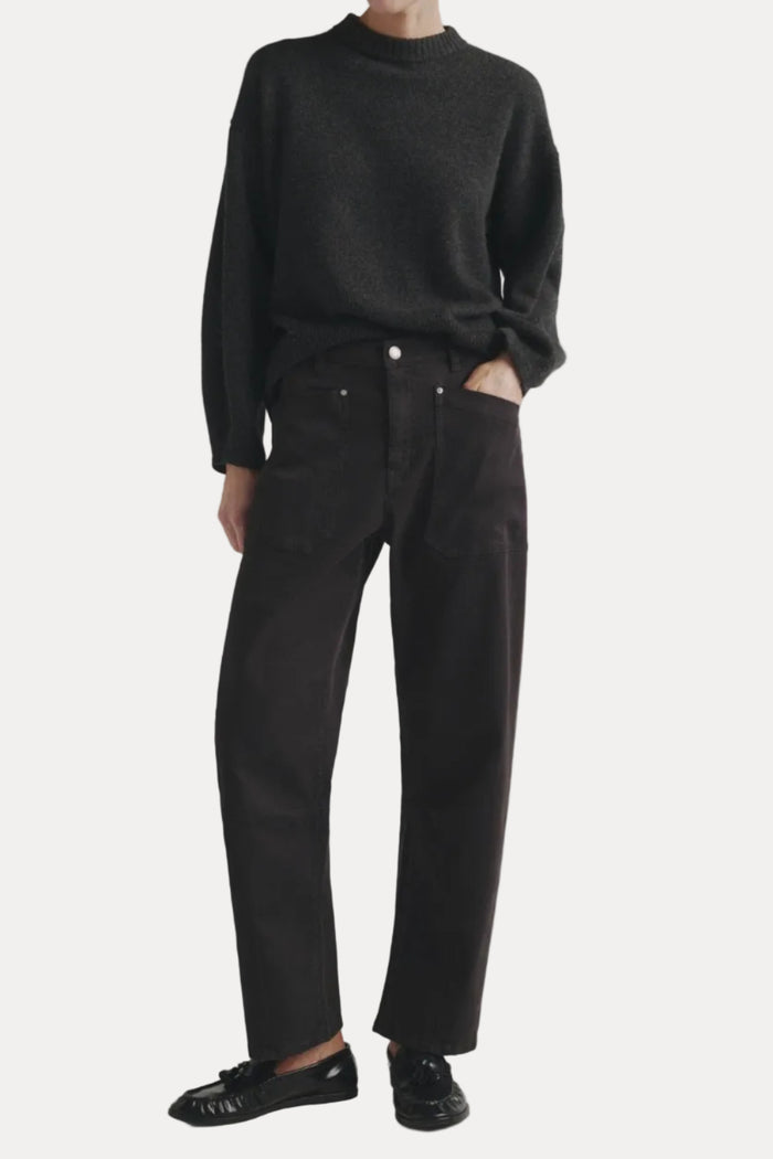 Bilie Easy Barrel Pants - Dark Cinder