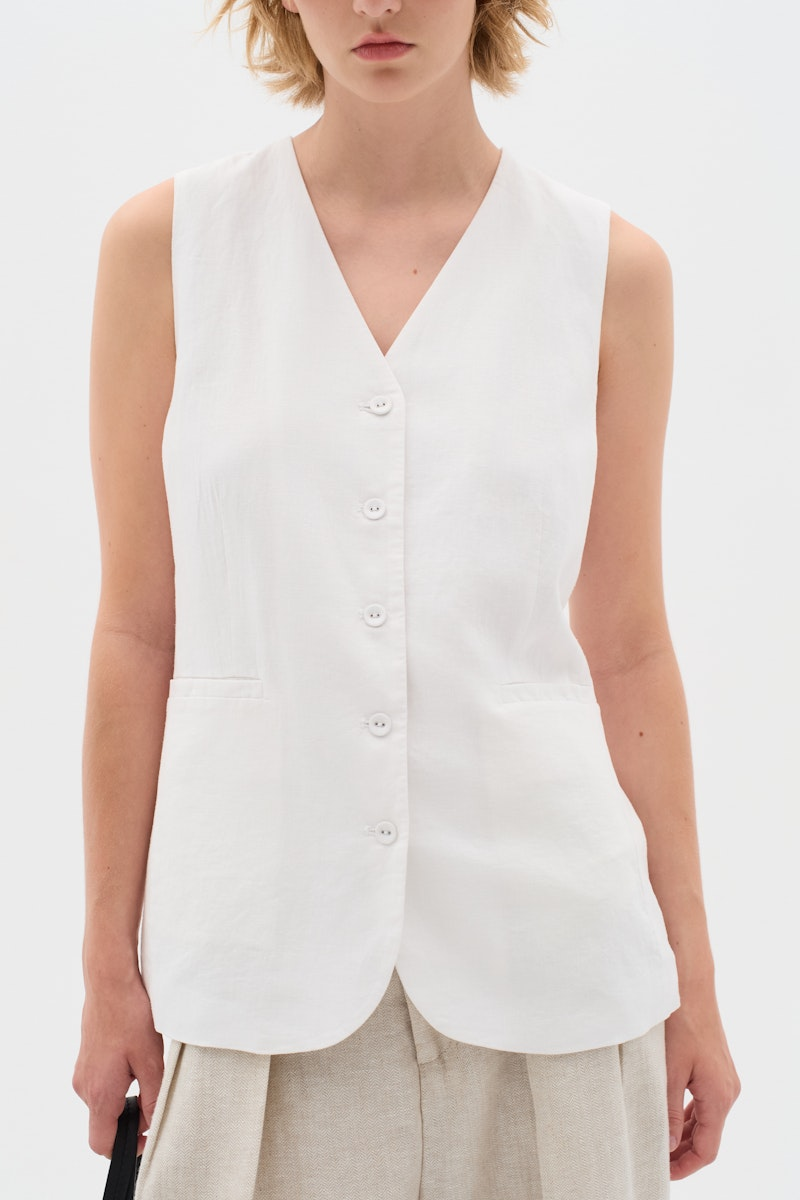 Farida Waistcoat - Pure White