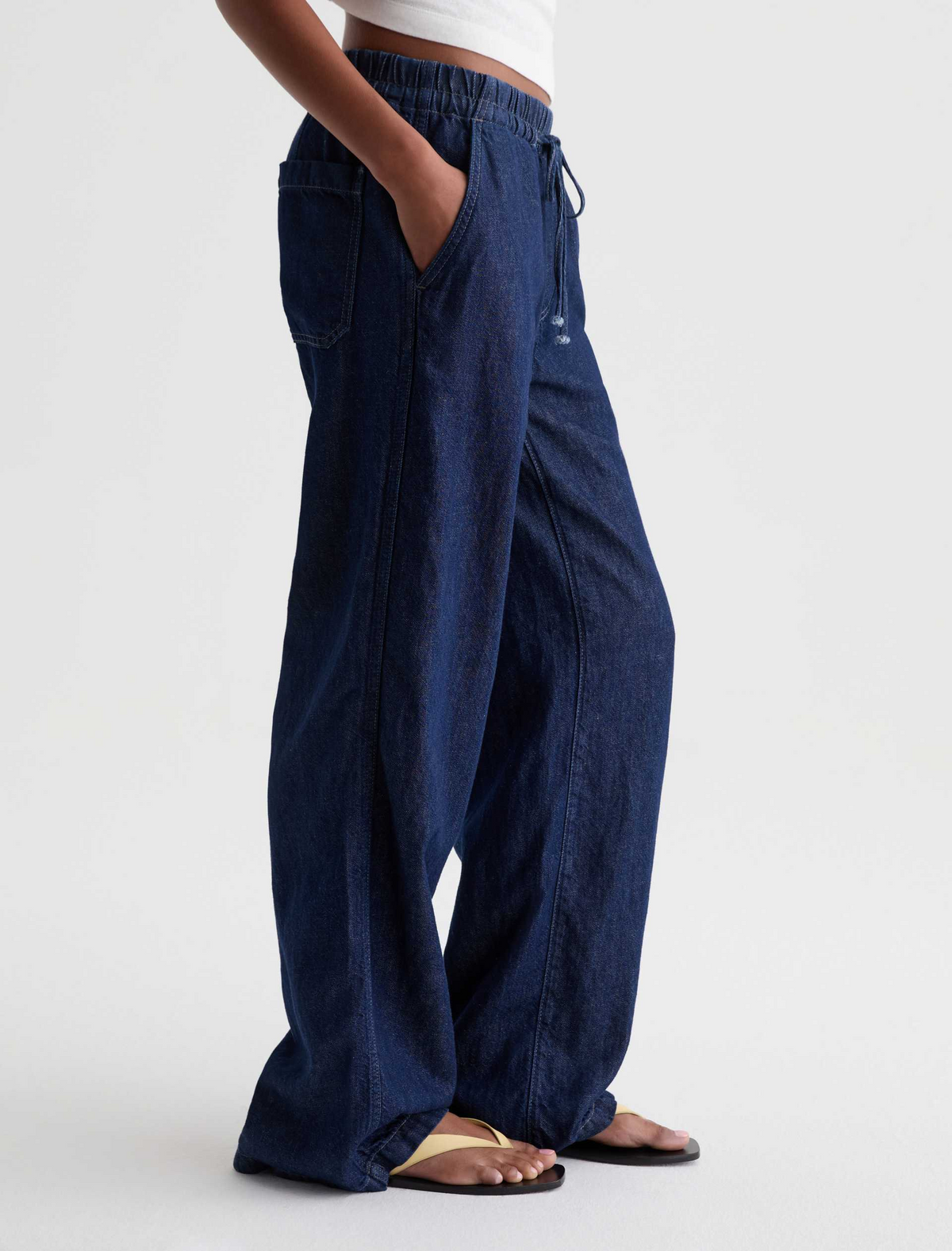 Adria Cinched Low Rise Wide Leg - Napa