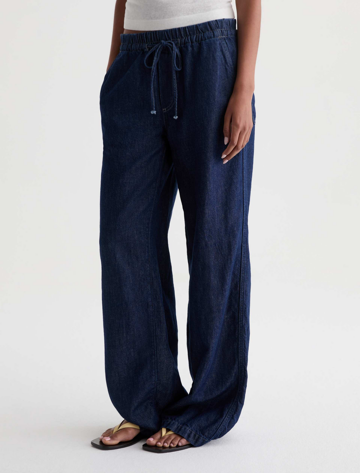 Adria Cinched Low Rise Wide Leg - Napa