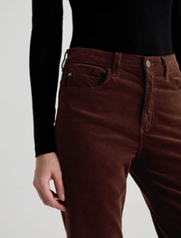 Brinley Mid Rise Straight Corduroy - Coffee Bean