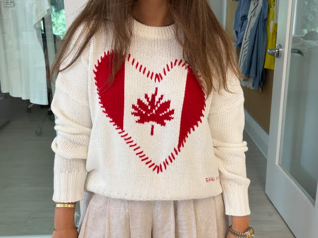 Canadian Flag Sweater - White