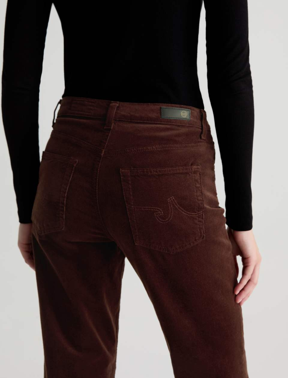 Brinley Mid Rise Straight Corduroy - Coffee Bean