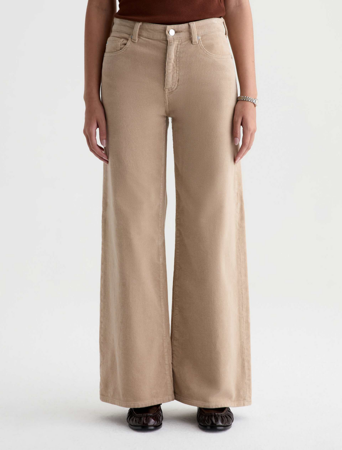 Saige Wide Leg Corduroy - Studio Tan