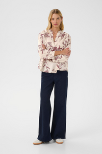 Natale Blouse - Tawny Port Botanical Print