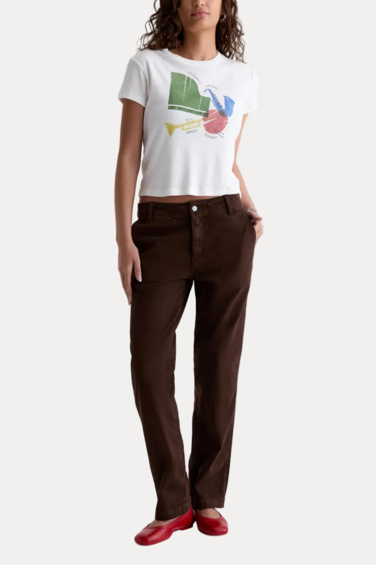 Brinley Mid Rise Straight - Sulfur Wood Brown