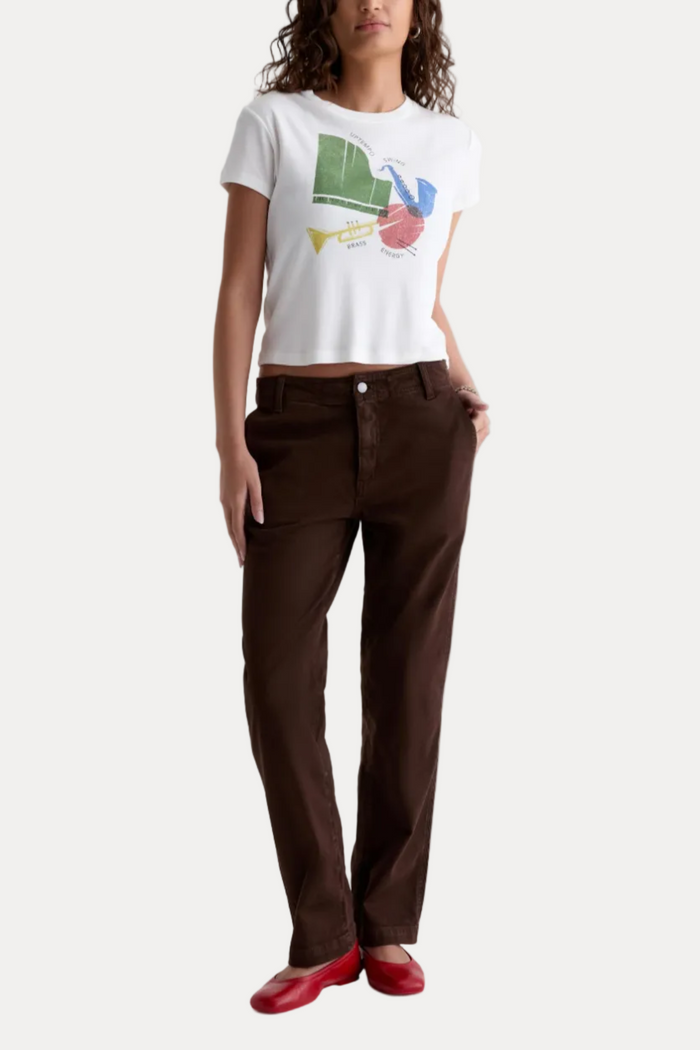 Brinley Mid Rise Straight - Sulfur Wood Brown