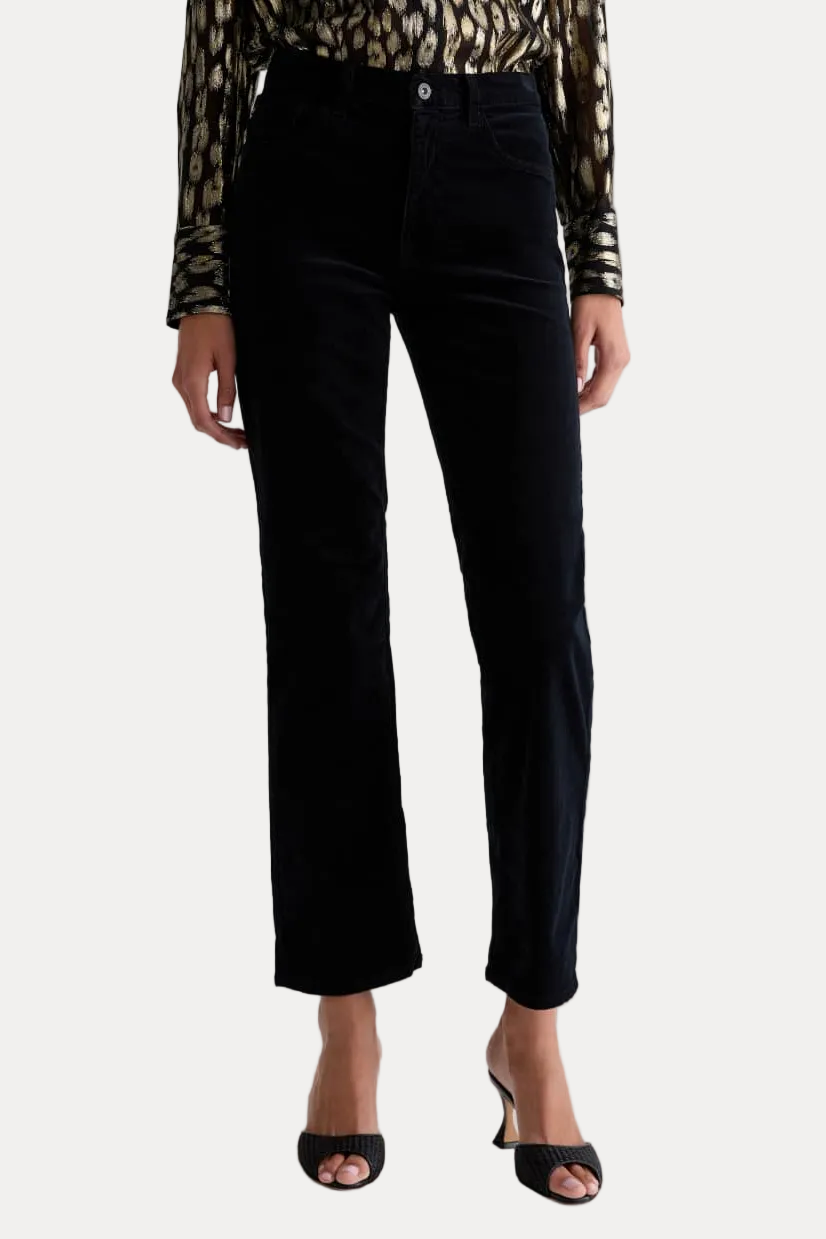 Brinley Corduroy Mid Rise Straight -  Super Black
