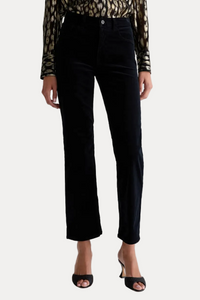 Brinley Corduroy Mid Rise Straight -  Super Black