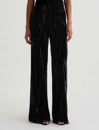 Careen Velvet Wide Leg Pull-On - Super Black