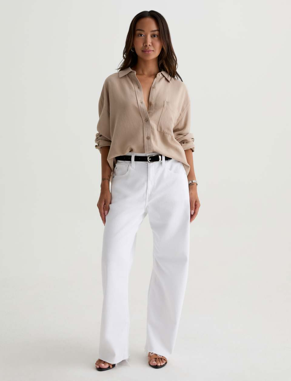 Hattie Barrel Crop - Gallery White