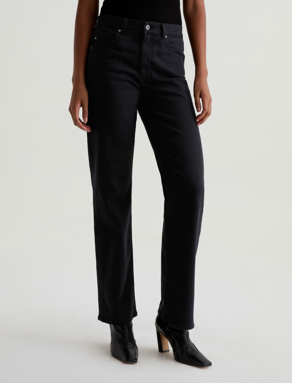 Brinley Mid Rise Straight - Super Black