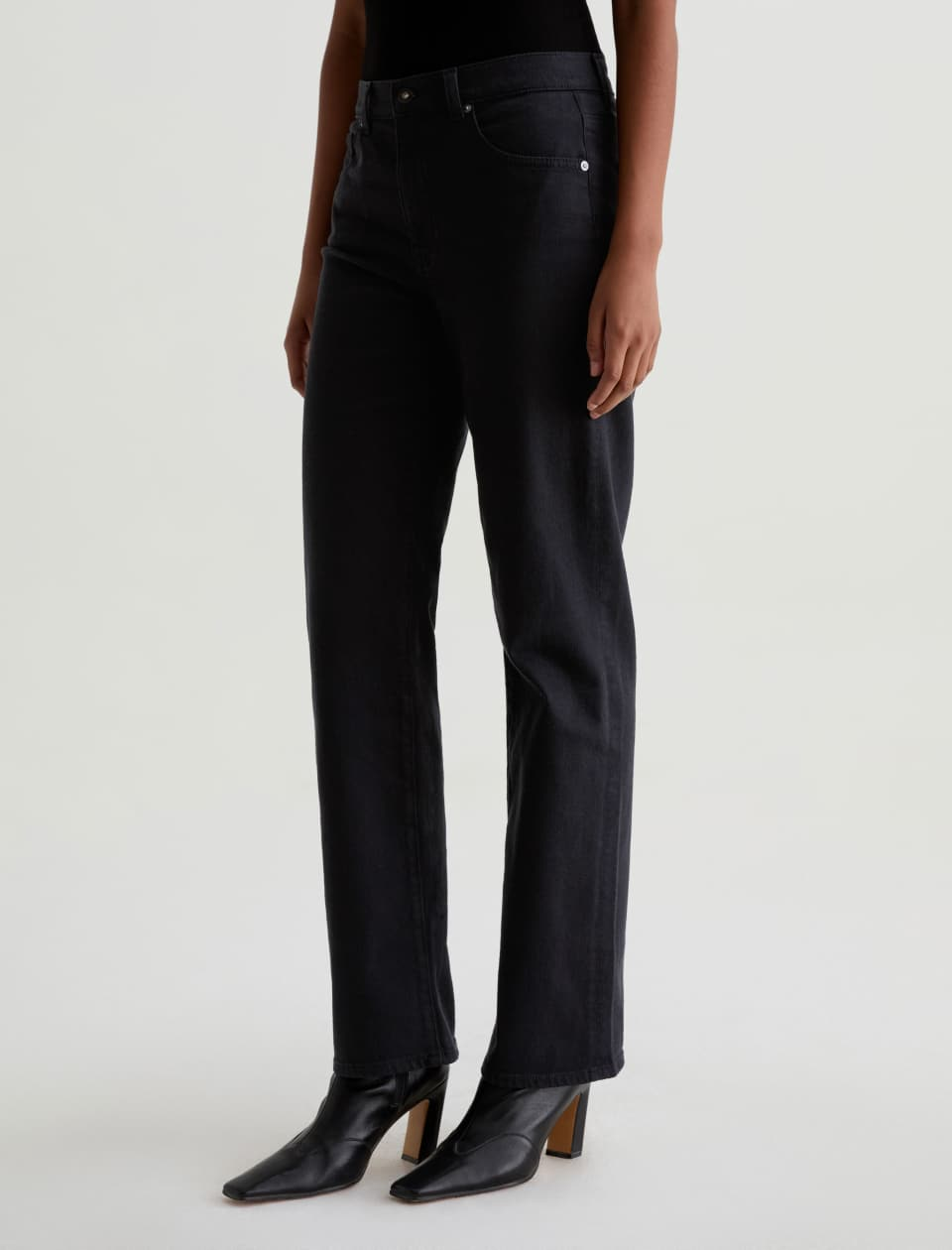 Brinley Mid Rise Straight - Super Black