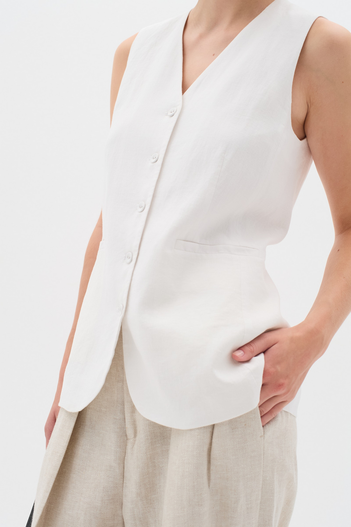 Farida Waistcoat - Pure White