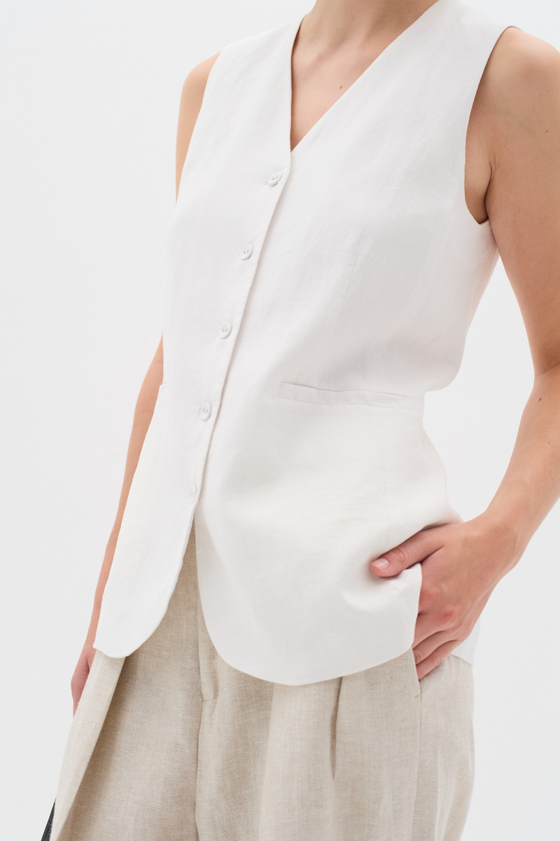 Farida Waistcoat - Pure White