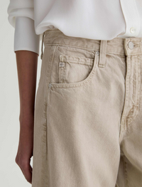 Hattie High Rise Barrel Crop - Sulfur Light Taupe