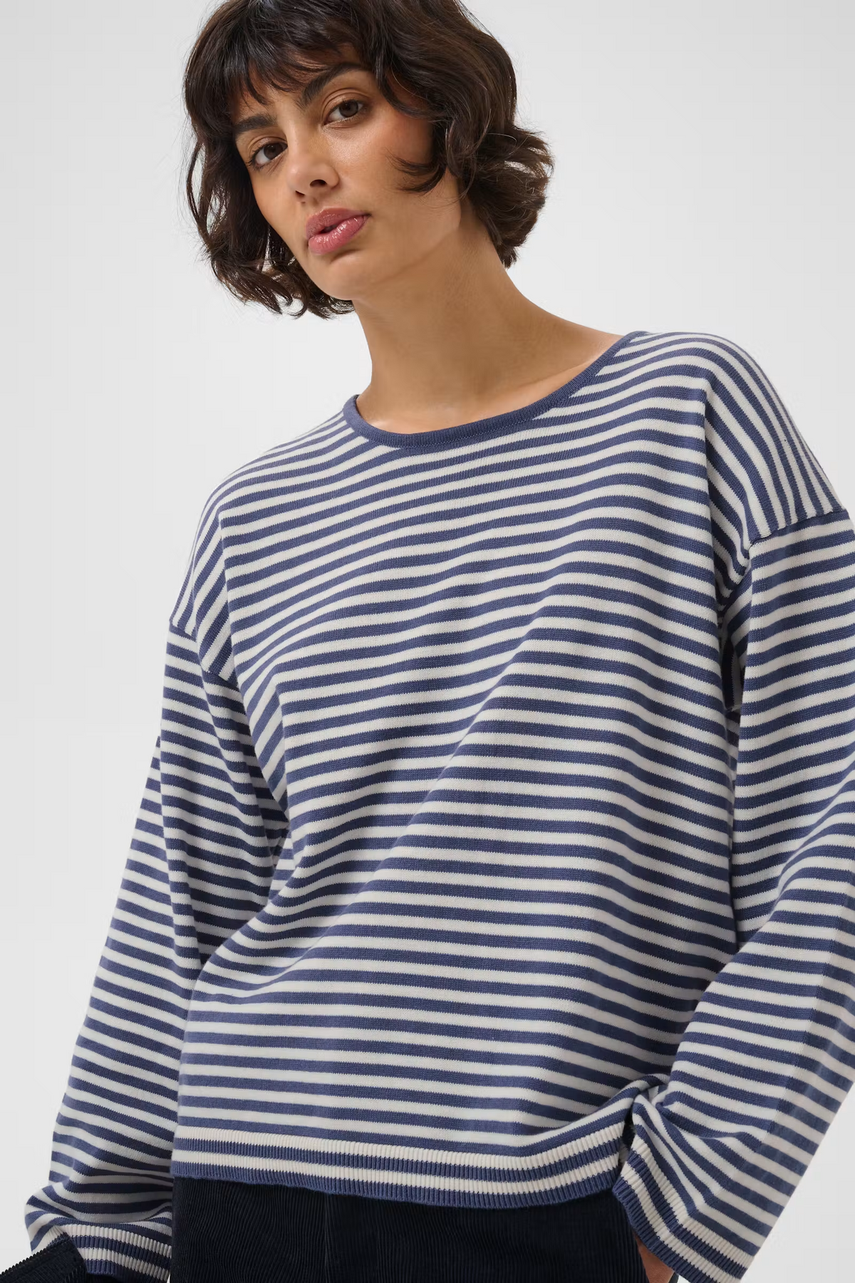 Gerti Pullover - Whisper White Blue Stripe