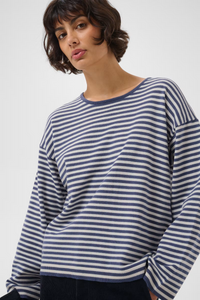 Gerti Pullover - Whisper White Blue Stripe