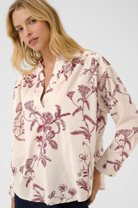 Natale Blouse - Tawny Port Botanical Print