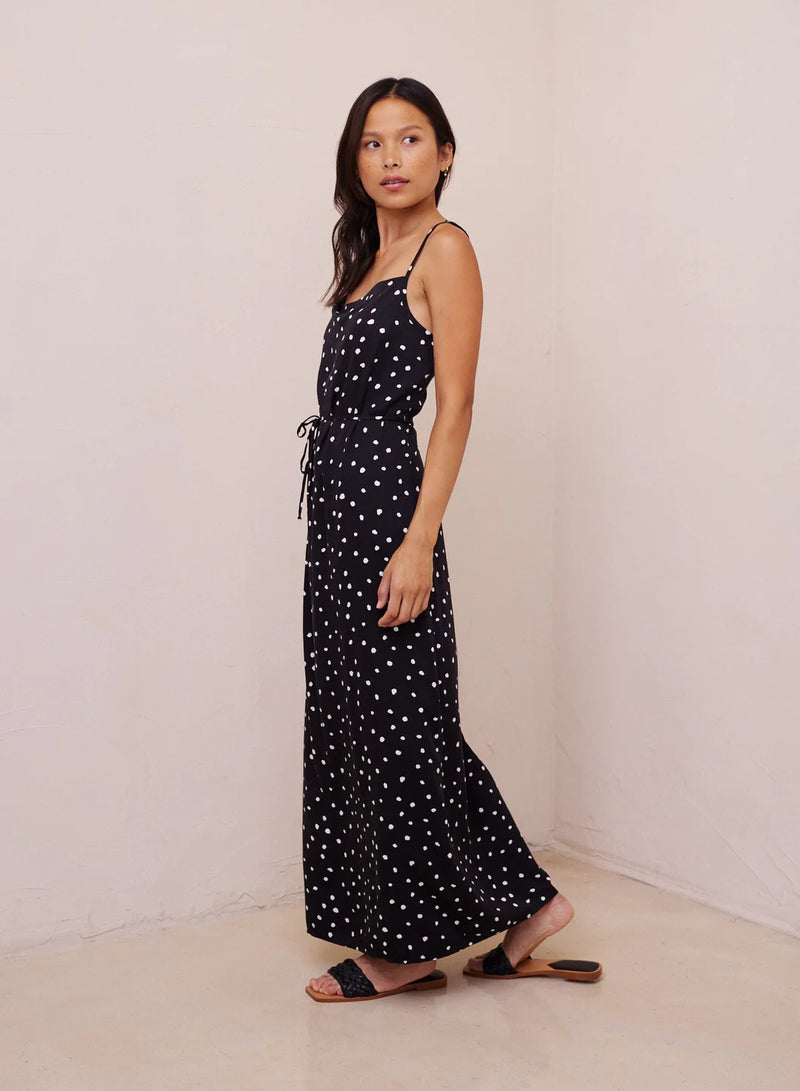 Cowl Neck Maxi Dress - Deco Dots Print