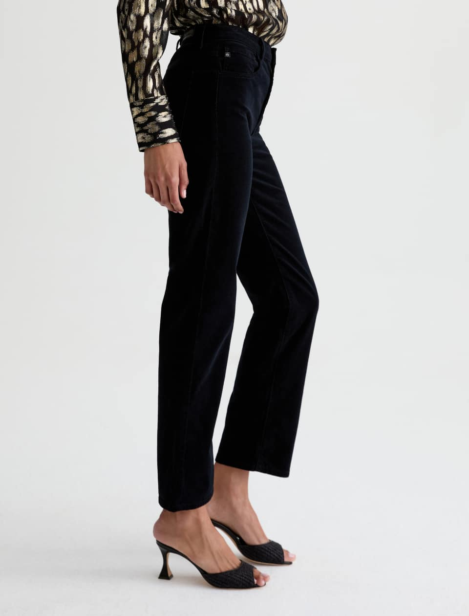 Brinley Corduroy Mid Rise Straight -  Super Black