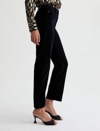 Brinley Corduroy Mid Rise Straight -  Super Black