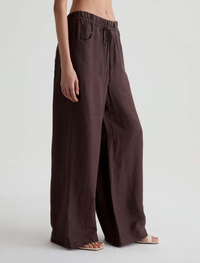 Century Cinched Linen Pant - Oak Barrel
