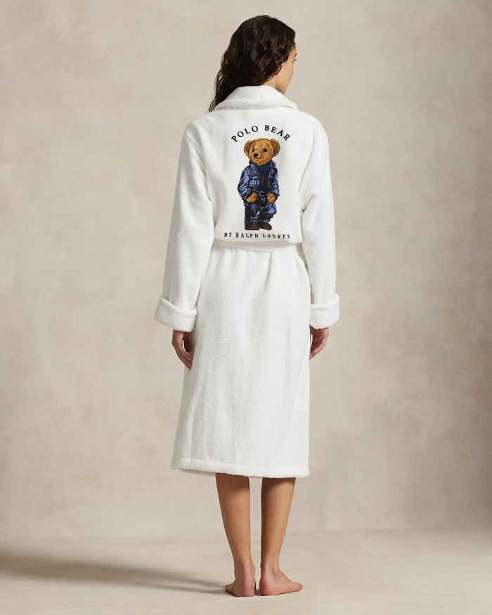 Printed Back Robe Bear - Denim Bear