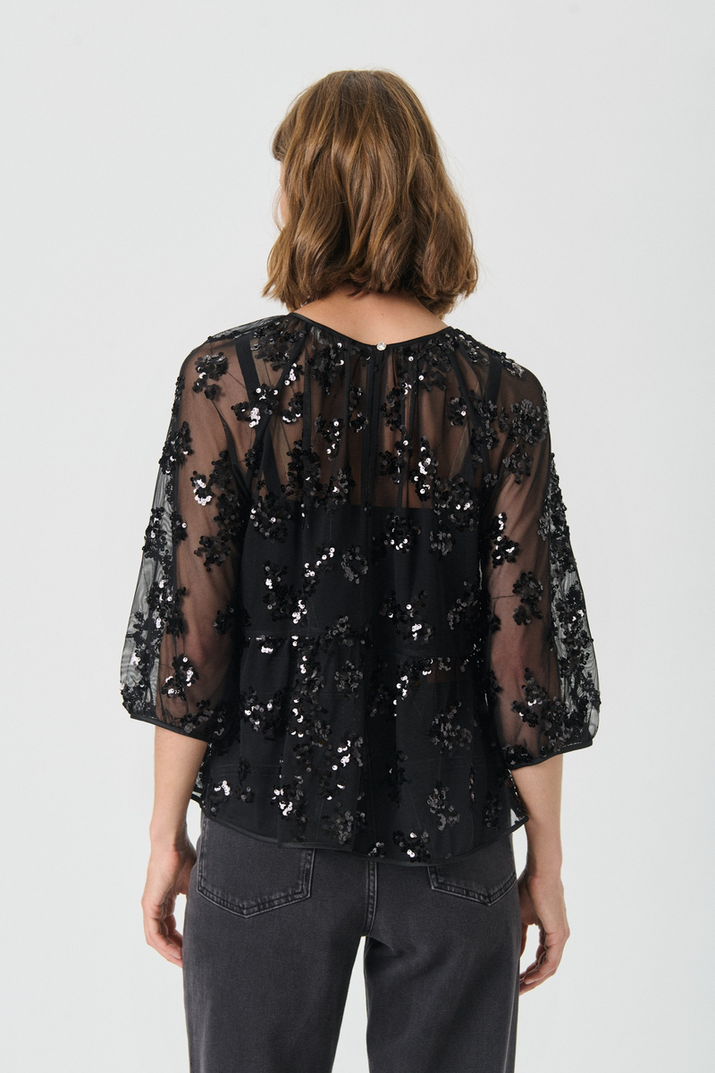 Vivan Blouse - Black Sequins