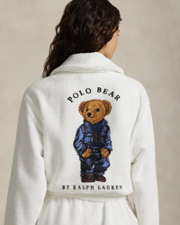 Printed Back Robe Bear - Denim Bear