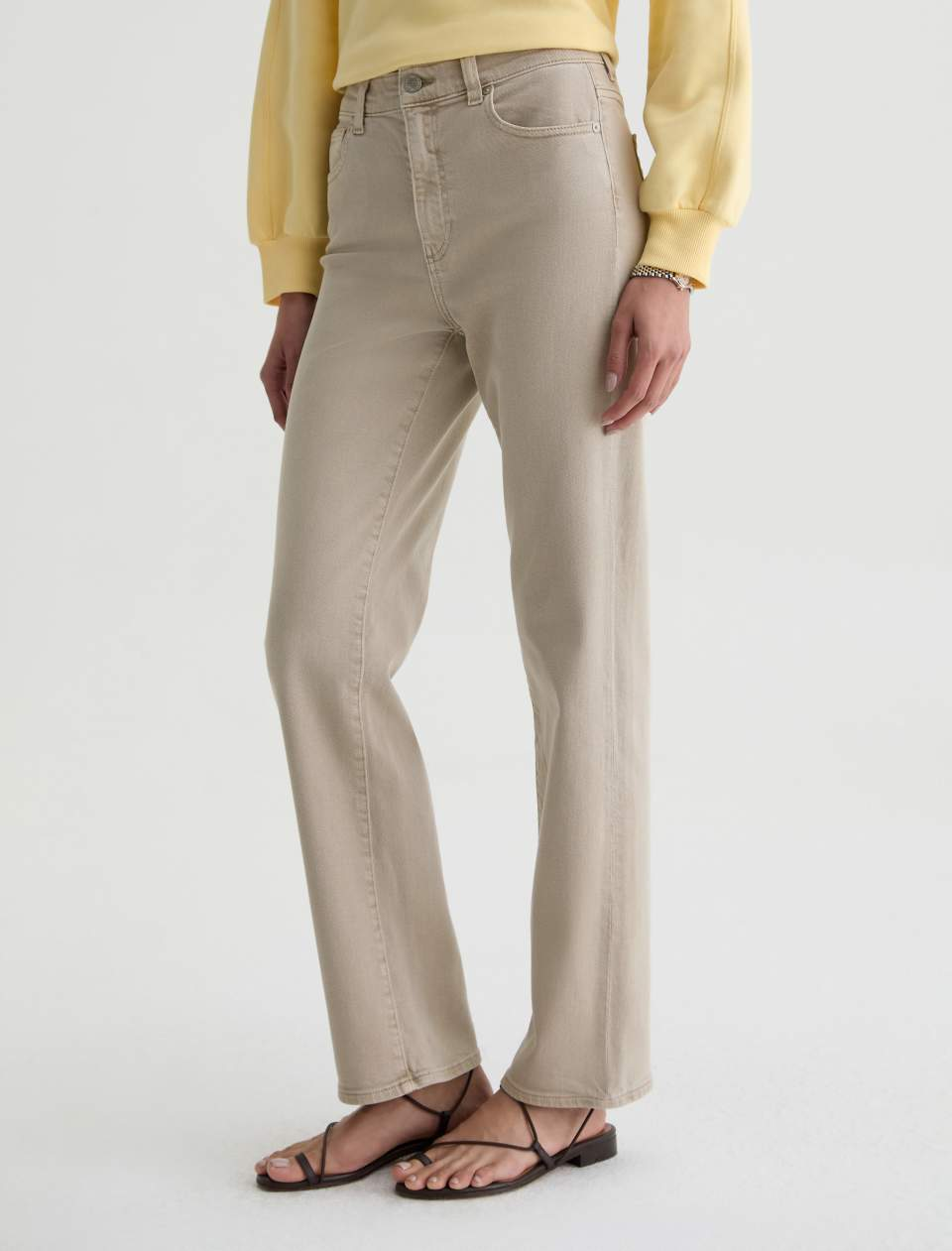 Brinley Mid Rise Straight - Sulfur Light Taupe