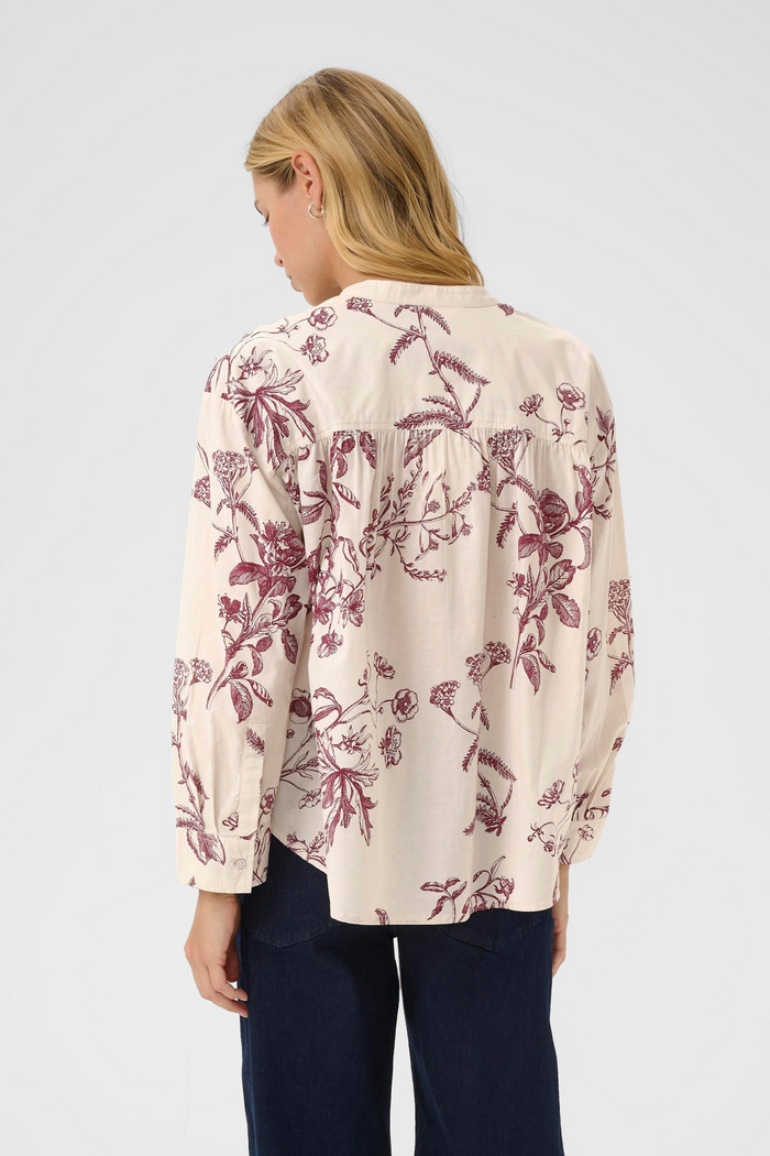 Natale Blouse - Tawny Port Botanical Print