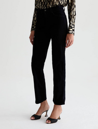 Brinley Corduroy Mid Rise Straight -  Super Black