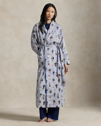 Heritage Robe Allover Bear - Snowfall Blue