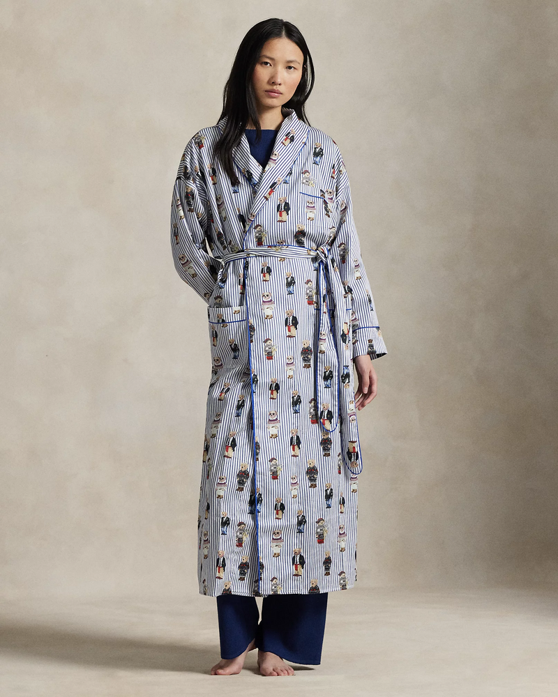 Heritage Robe Allover Bear - Snowfall Blue