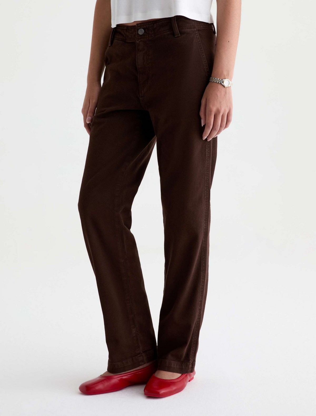 Brinley Mid Rise Straight - Sulfur Wood Brown