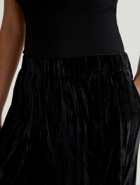 Careen Velvet Wide Leg Pull-On - Super Black