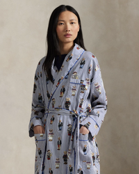 Heritage Robe Allover Bear - Snowfall Blue