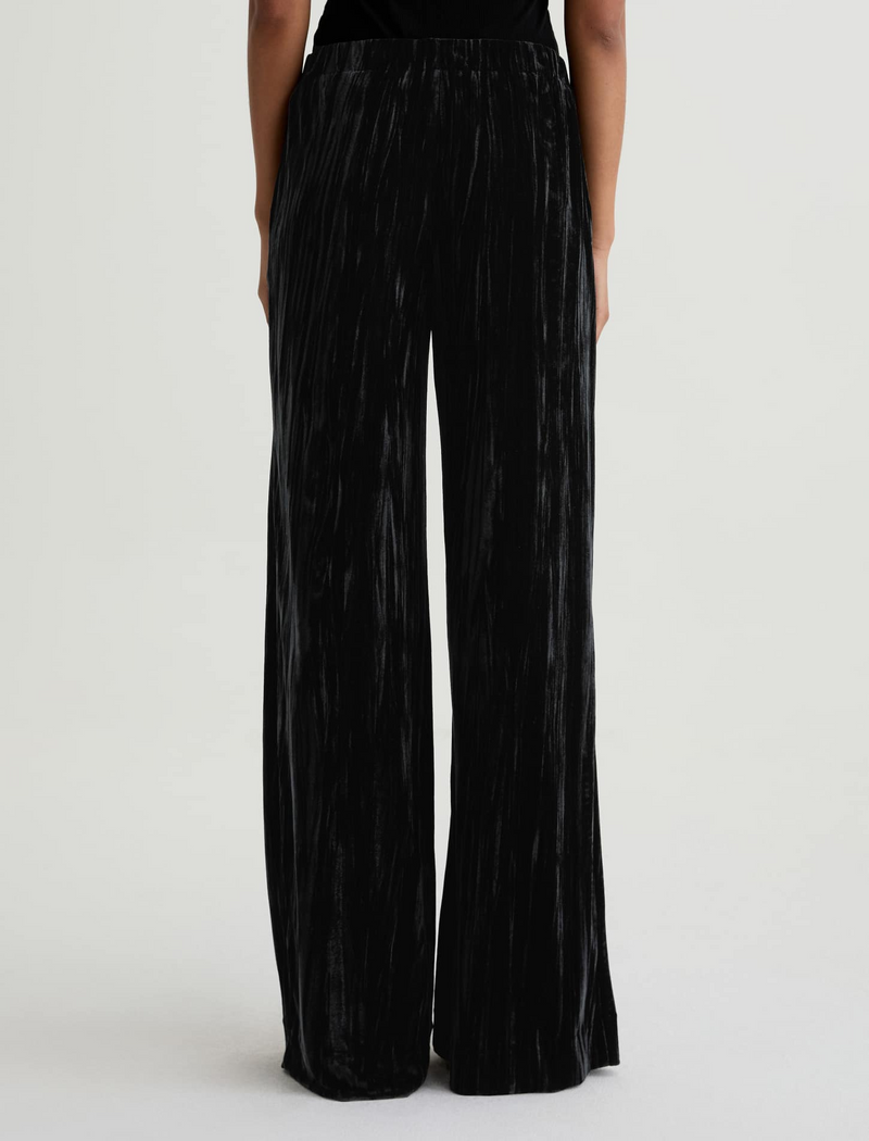 Careen Velvet Wide Leg Pull-On - Super Black