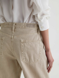 Hattie High Rise Barrel Crop - Sulfur Light Taupe