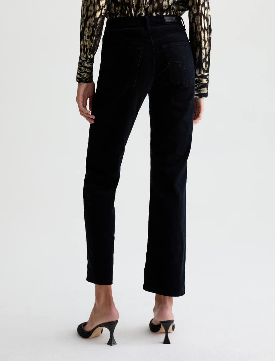 Brinley Corduroy Mid Rise Straight -  Super Black