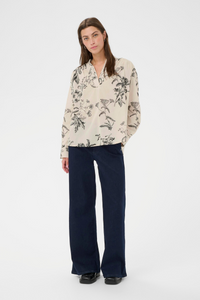 Natale Blouse - Dark Navy Botanical Print