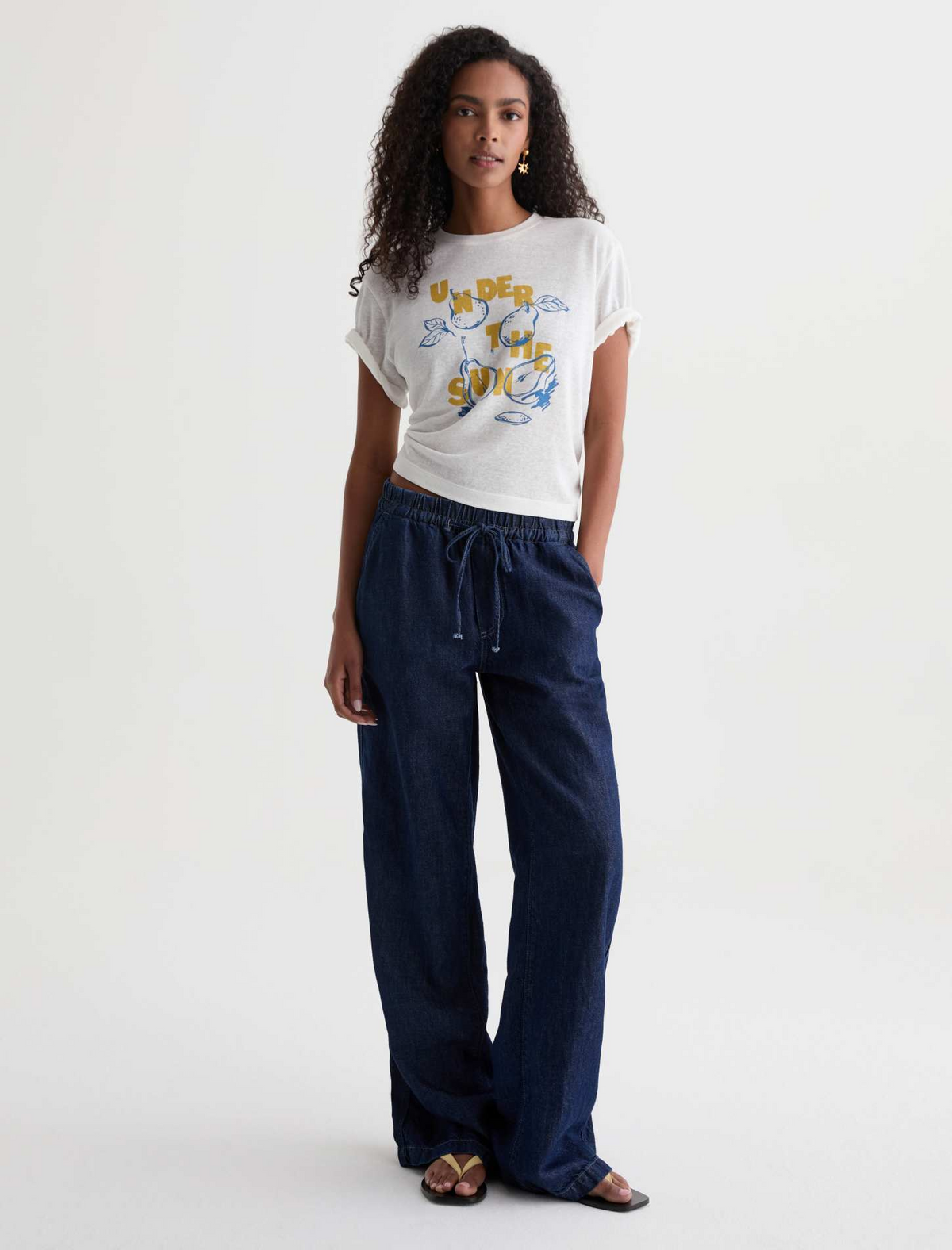 Adria Cinched Low Rise Wide Leg - Napa