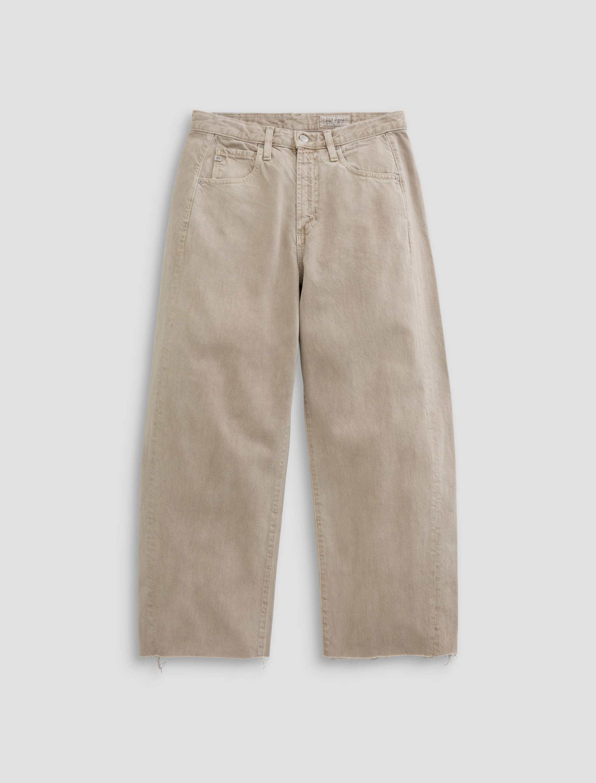Hattie High Rise Barrel Crop - Sulfur Light Taupe