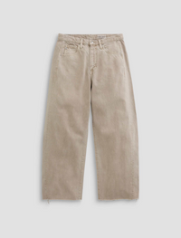 Hattie High Rise Barrel Crop - Sulfur Light Taupe