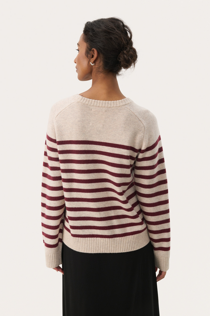 Niaka Pullover - Tawny Port Stripe