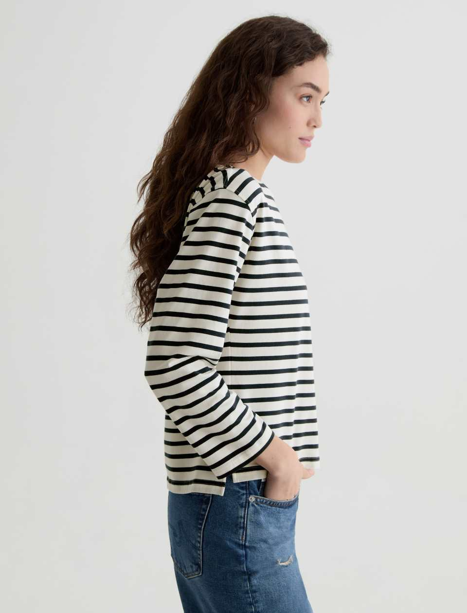 Annie Tee - Powder/Pacific Navy